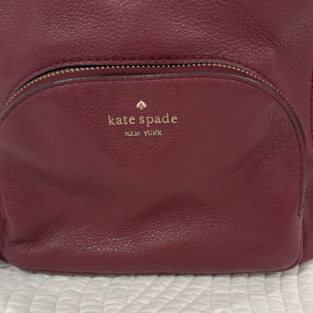 Kate Spade Jackson Burgundy Leather Backpack - Picture 7 of 16